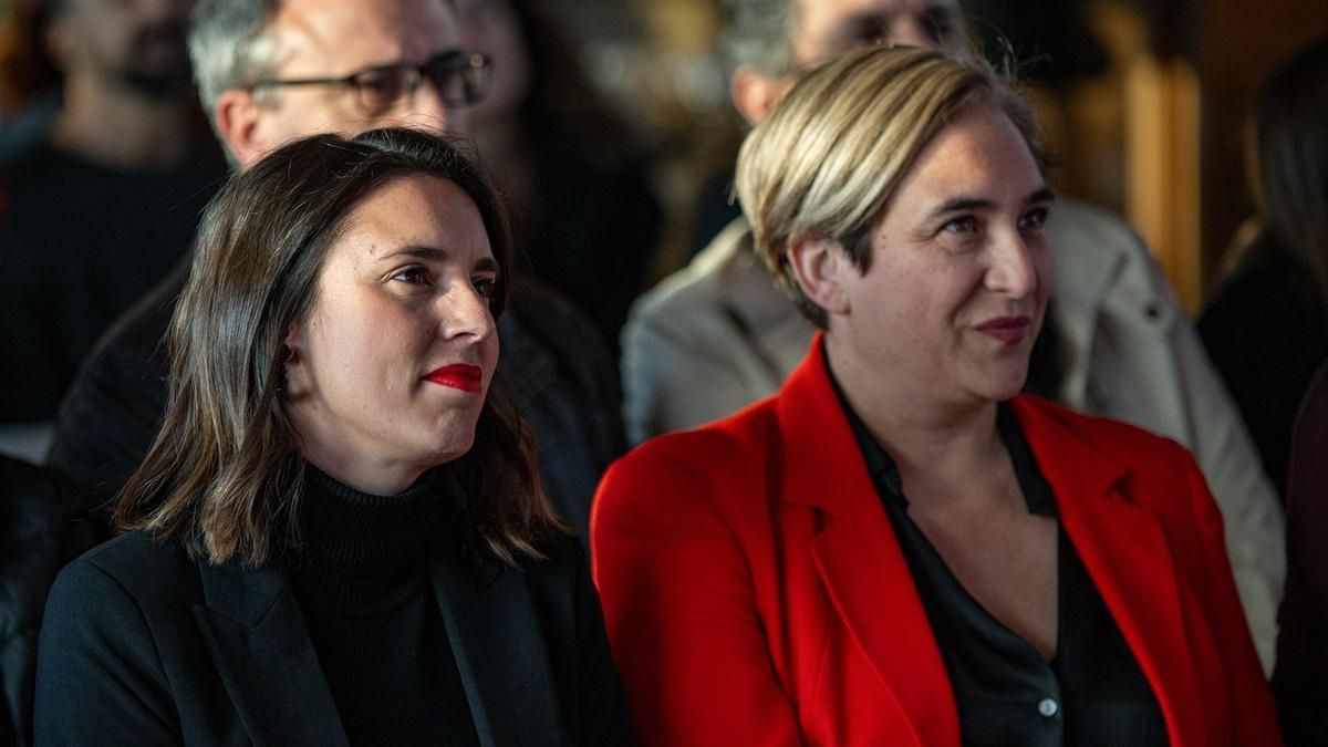 Las candidatas de Podemos y el Frente Amplio, Irene Montero y Ada Colau, en una imagen de archivo.
