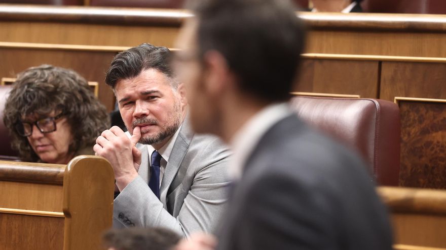 Gabriel Rufián, durante una sesión de control al Gobierno, en el Congreso de los Diputados.