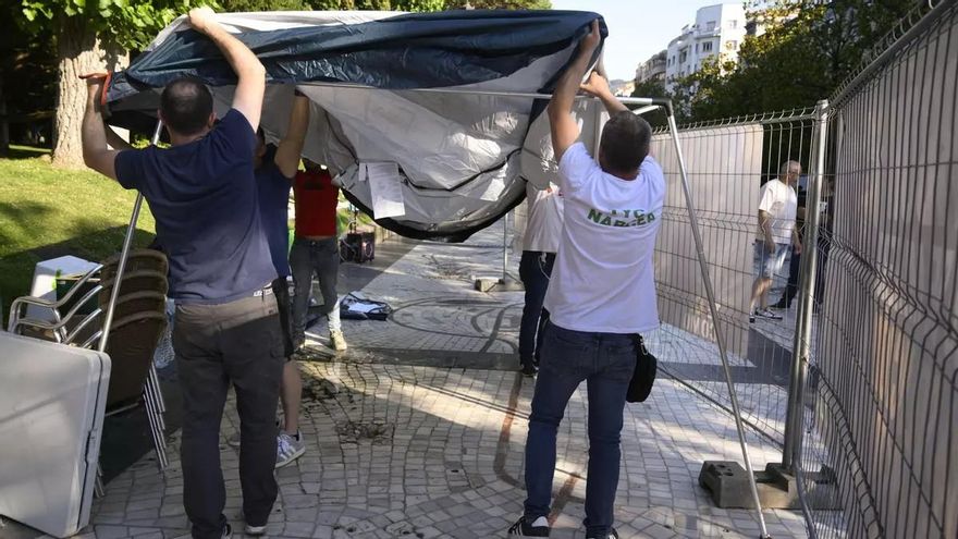 Los mineros de TYC Narcea vuelven a sus casas tras desmontar la acampada en Oviedo