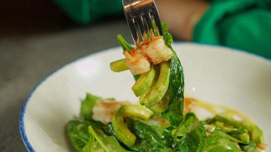 Las gambas completan muy bien a las espinacas