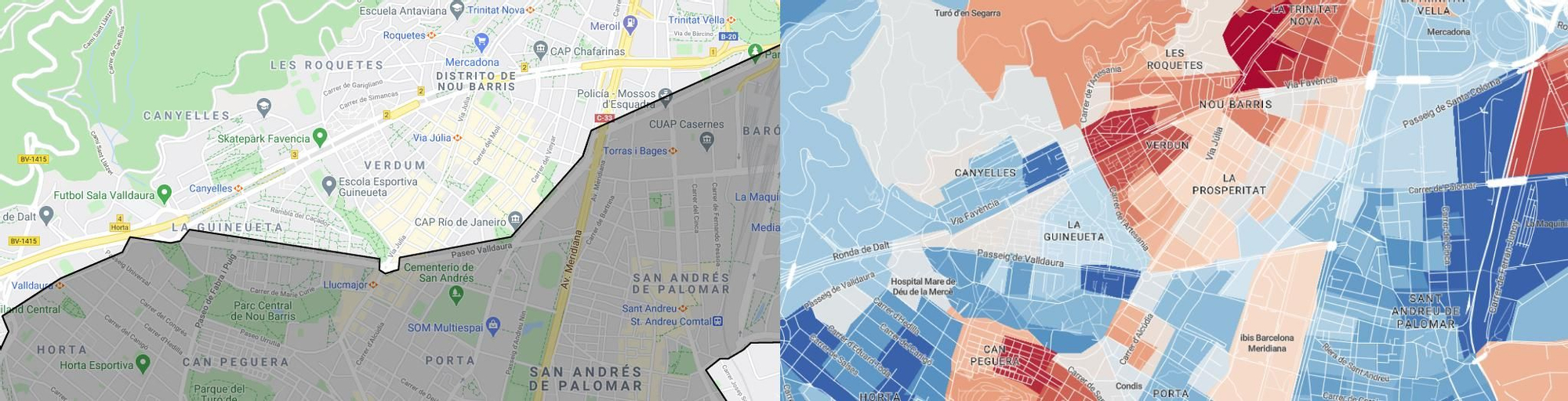 Límite de operación de Acciona en Nou Barris, Barcelona