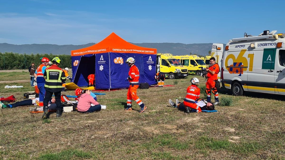 Simulacro de emergencias en el aeropuerto de Córdoba.