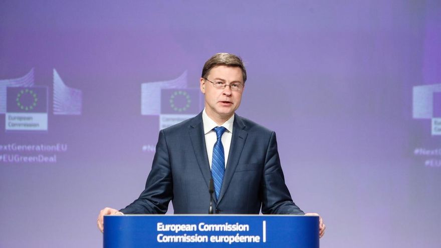 En la imagen, el vicepresidente de la Comisión Valdis Dombrovskis.