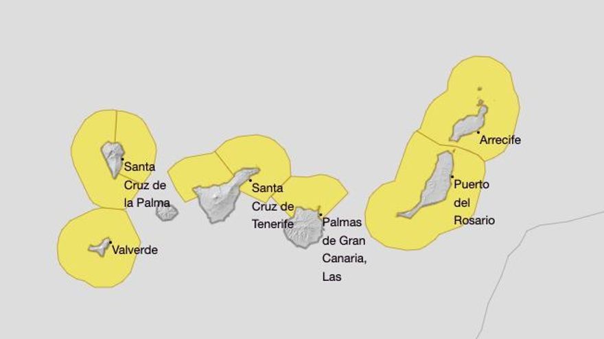 Olas de hasta seis metros y vientos de 80 kilómetros por hora: los avisos de la Aemet este fin de semana en Canarias, isla por isla