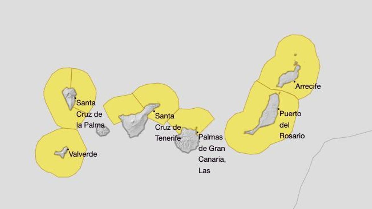 Olas de hasta seis metros y vientos de 80 kilómetros por hora: los avisos de la Aemet este fin de semana en Canarias, isla por isla