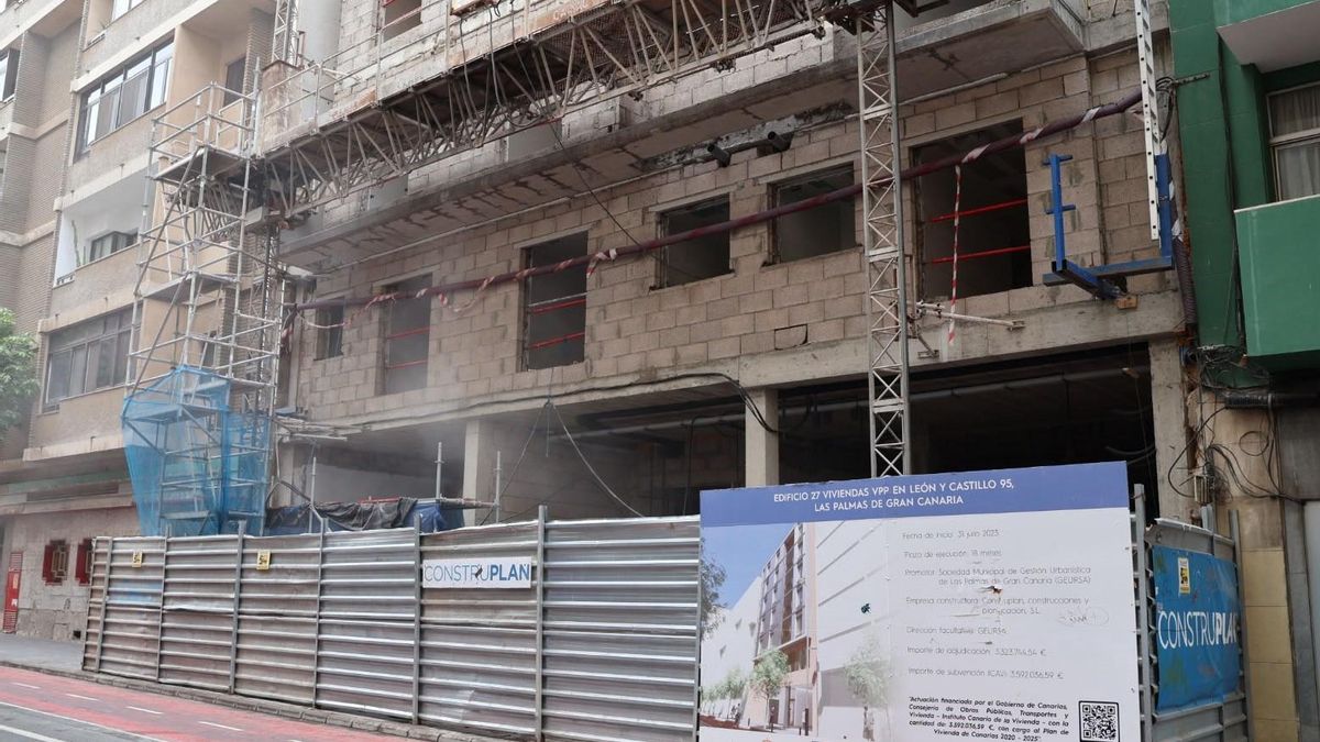 Las Palmas de Gran Canaria avanza en las obras de 27 viviendas públicas de alquiler asequible
