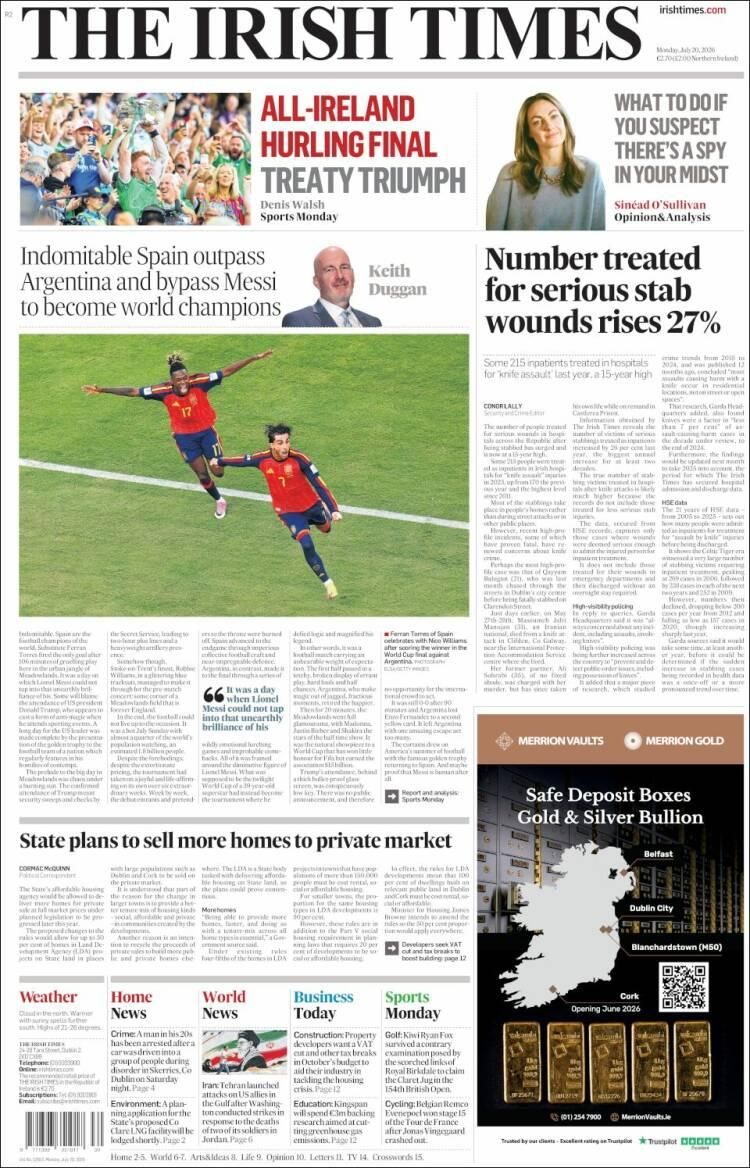 Las lágrimas de Messi y el título de España, en las tapas de los diarios del mundo
