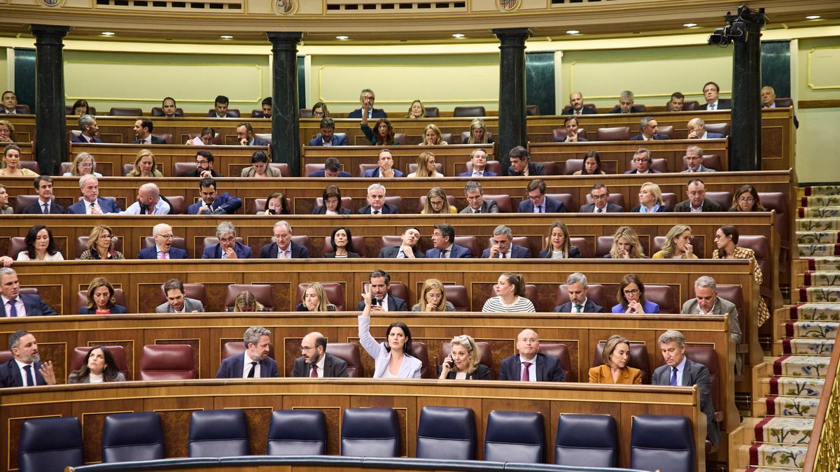 La bancada del PP, durante la votación de una sesión plenaria