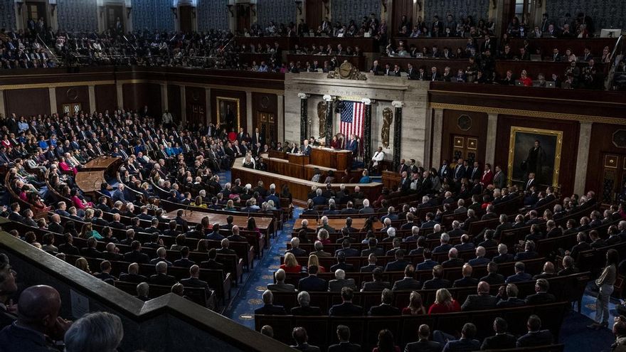 El Congreso estadounidense durante el discurso del presidente Joe Biden.
