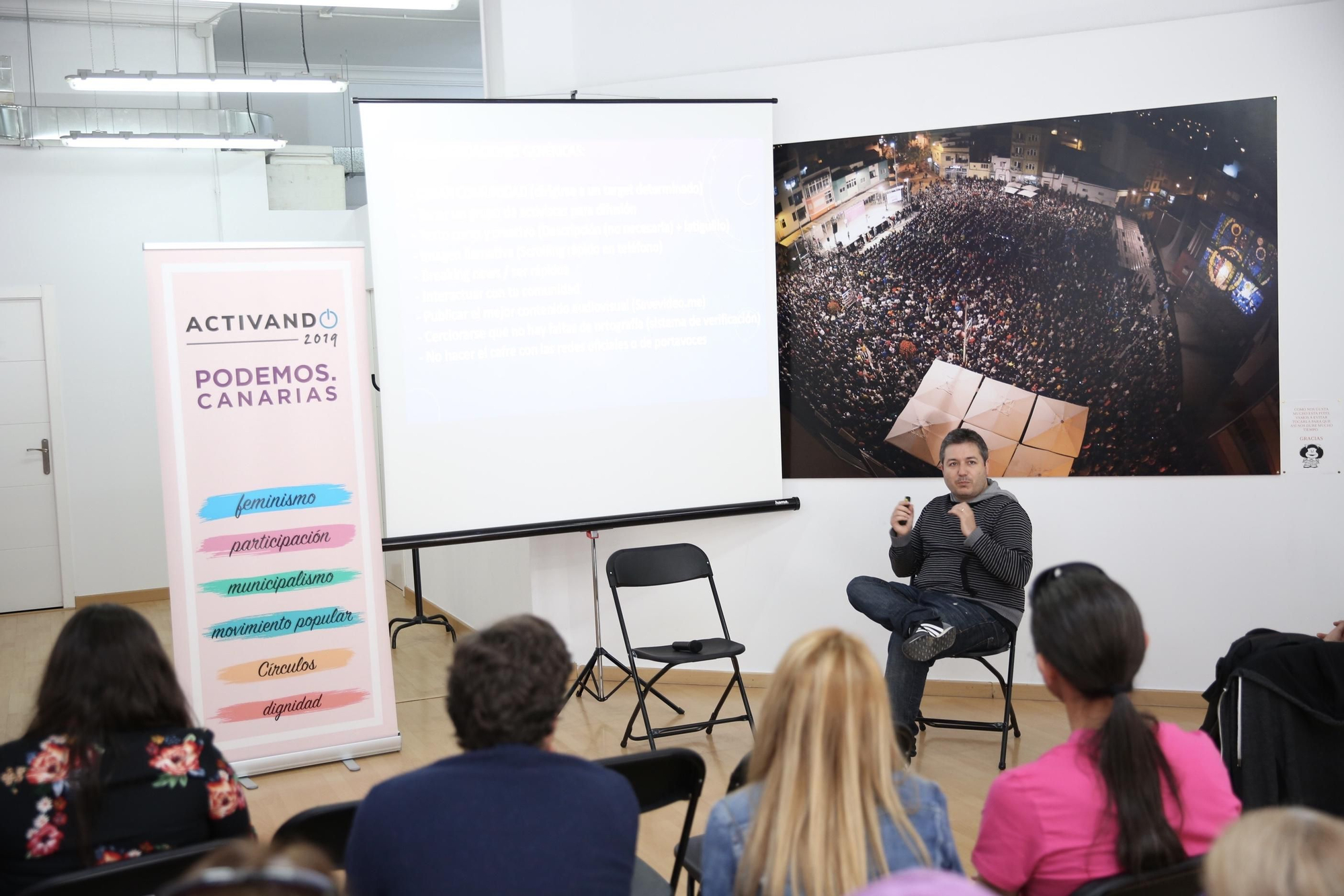 Uno de los talleres de Podemos este sábado en Gran Canaria.