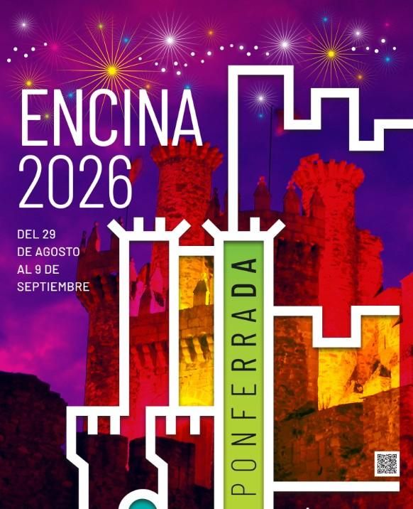 Detalle del cartel oficial de las fiestas de La Encina de Ponferrada para 2026.