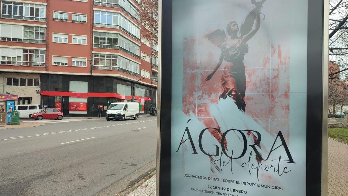 Cartel de las jornadas de gestión del deporte municipal en León.