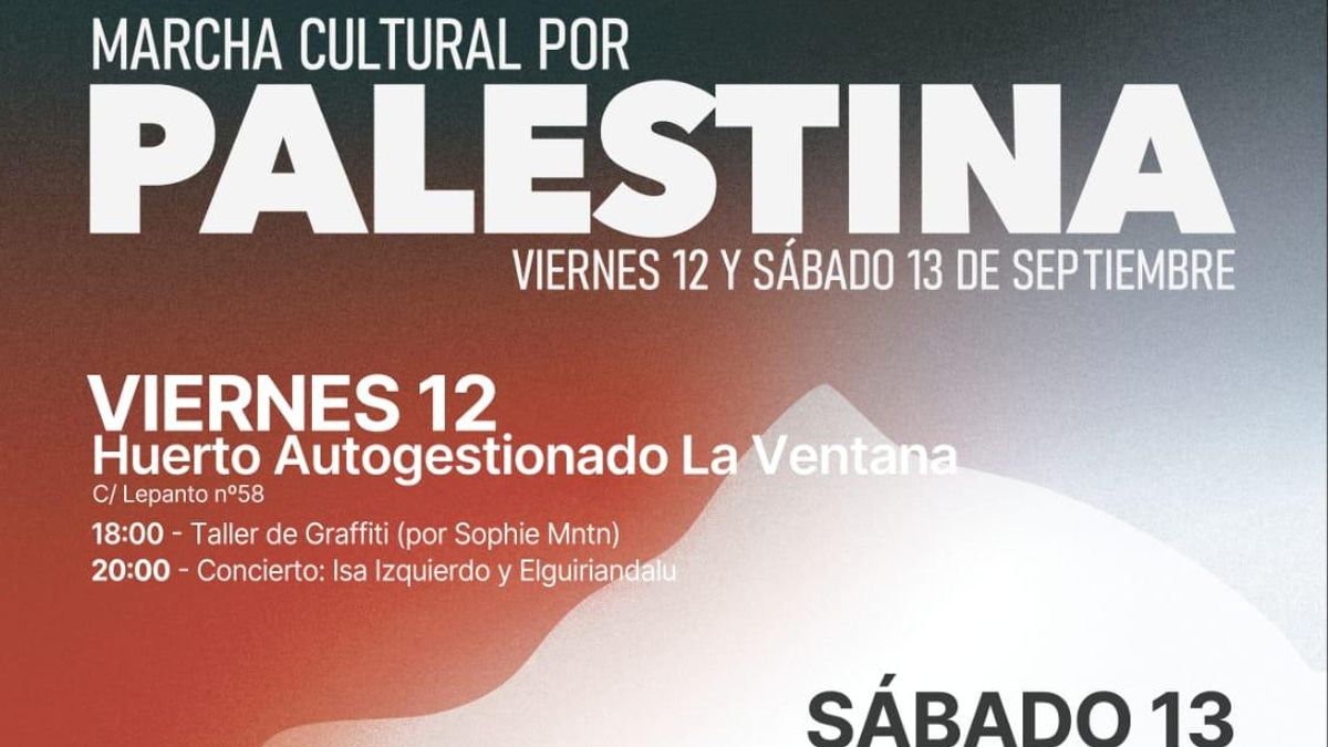 Cartel de la marcha Cultural por Palestina en Gran Canaria.