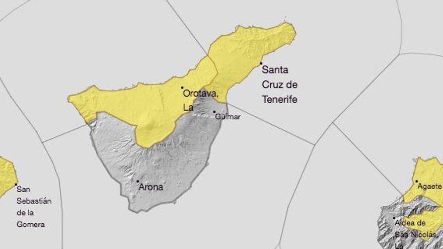 Aviso amarillo por rachas de viento, precipitaciones, tormentas y nieve en Tenerife desde este jueves