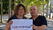 Cristina Rosa de Paz y Matías Infante, trabajadores de Nissan, el pasado miércoles en Barcelona.