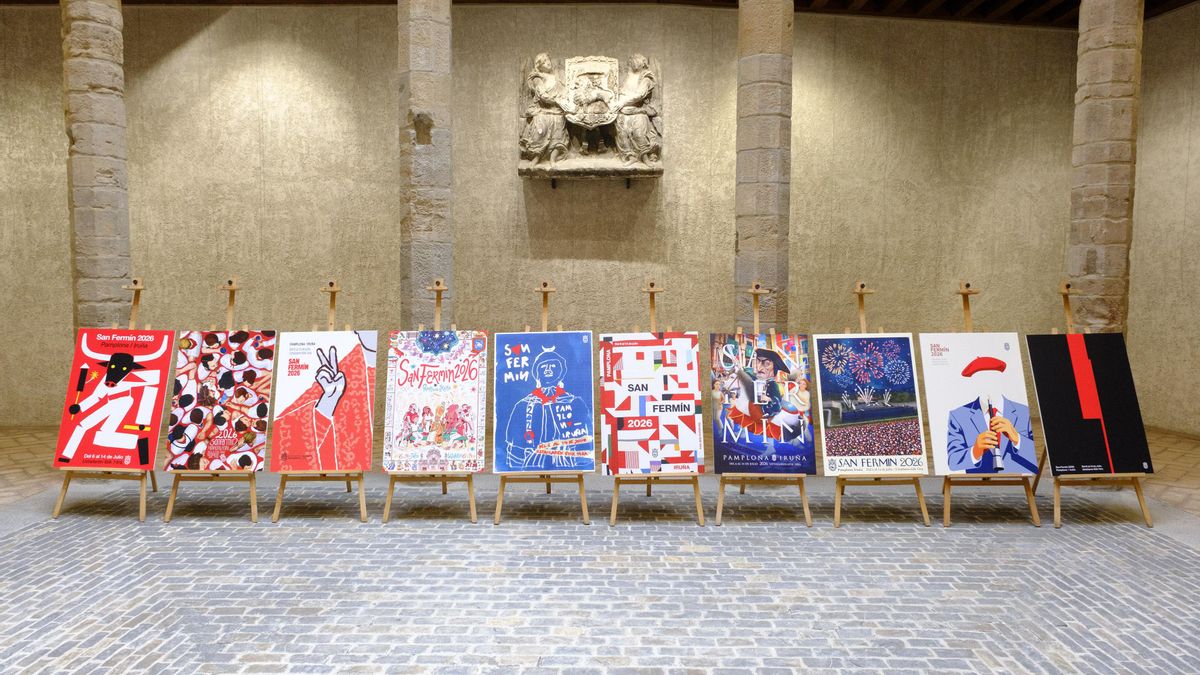 Estos son los 10 carteles finalistas para anunciar los Sanfermines 2026: cómo y hasta cuándo se puede votar