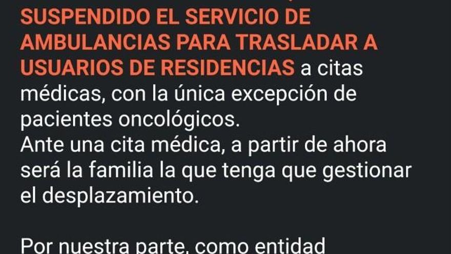 Correo remitido por una residencia de ancianos a los familiares de los usuarios. / elDiario.es/cyl