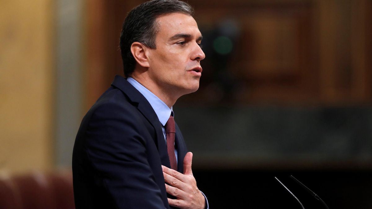 El presidente del Gobierno, Pedro Sánchez, durante su intervención en el pleno del Congreso de este miércoles.