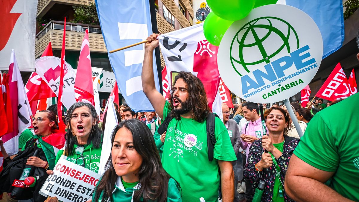 Manifestación docente del pasado 8 de septiembre en Santander.