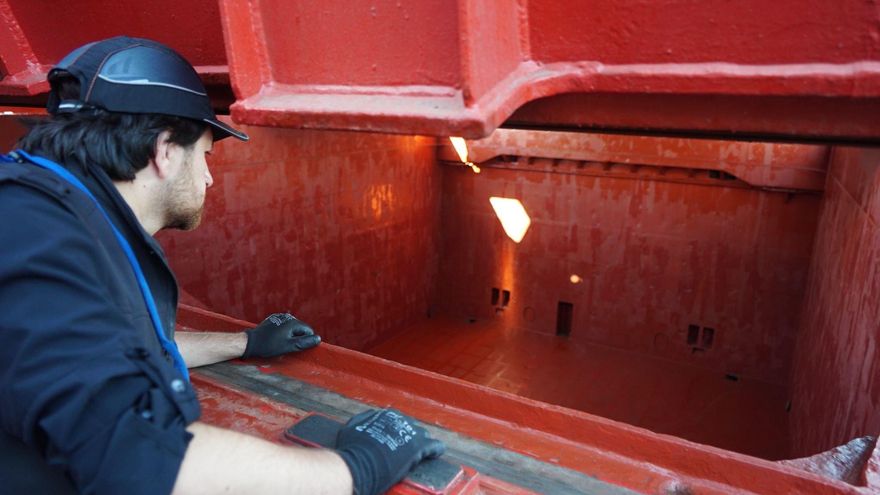 Inspección del Fulmar S, el primer buque que se dirigirá a cargar cereales en Ucrania