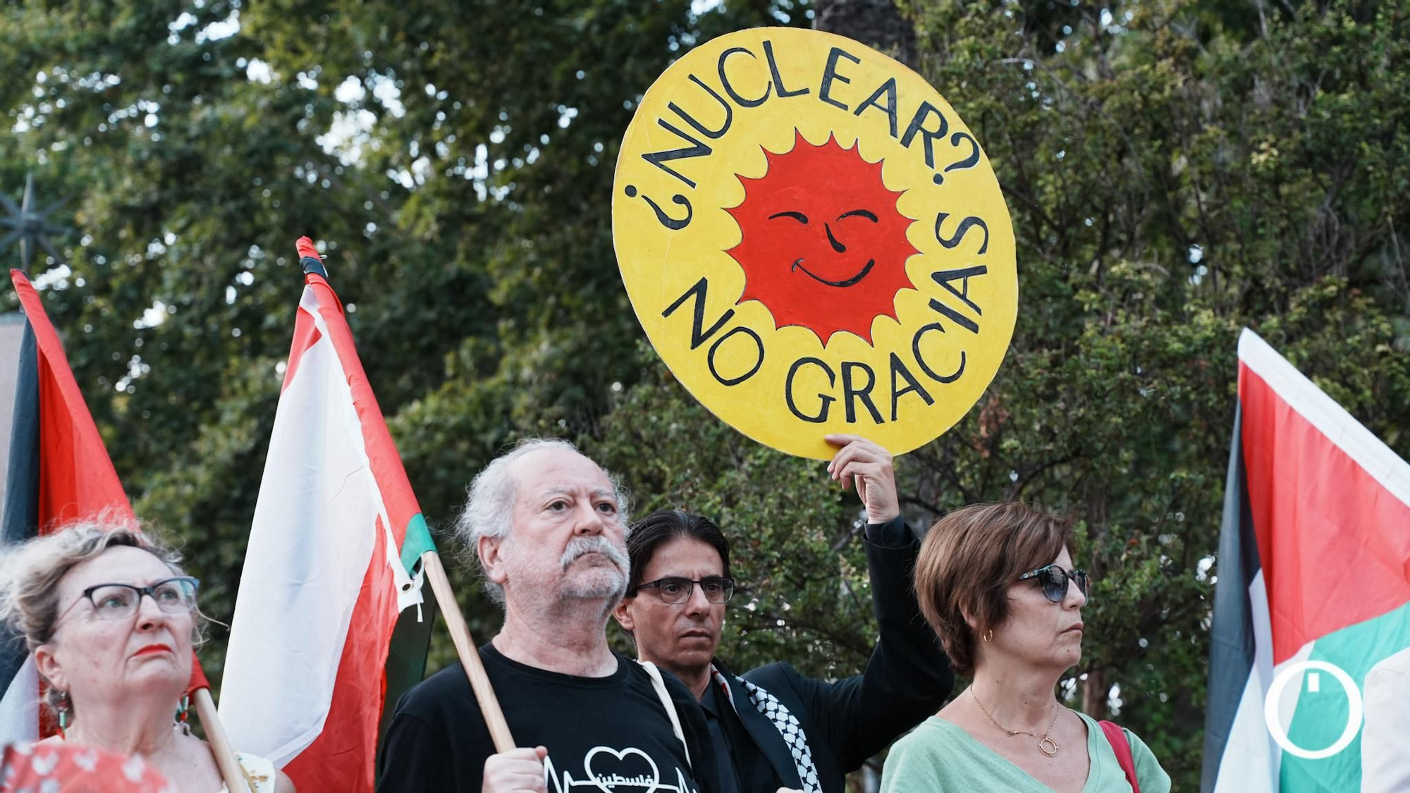 Concentración por el 80º aniversario del bombardeo de Hiroshima y Nagasaki, contra el rearme y las guerras.