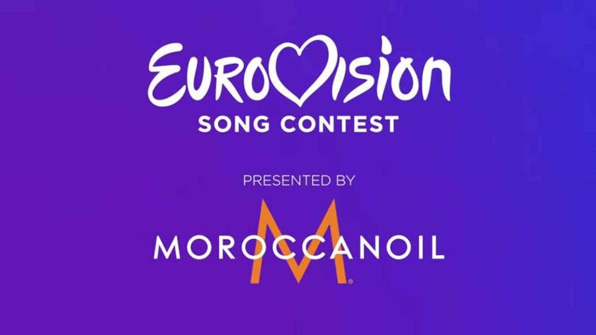 El logo de Eurovisión junto al patrocinio de Moroccanoil