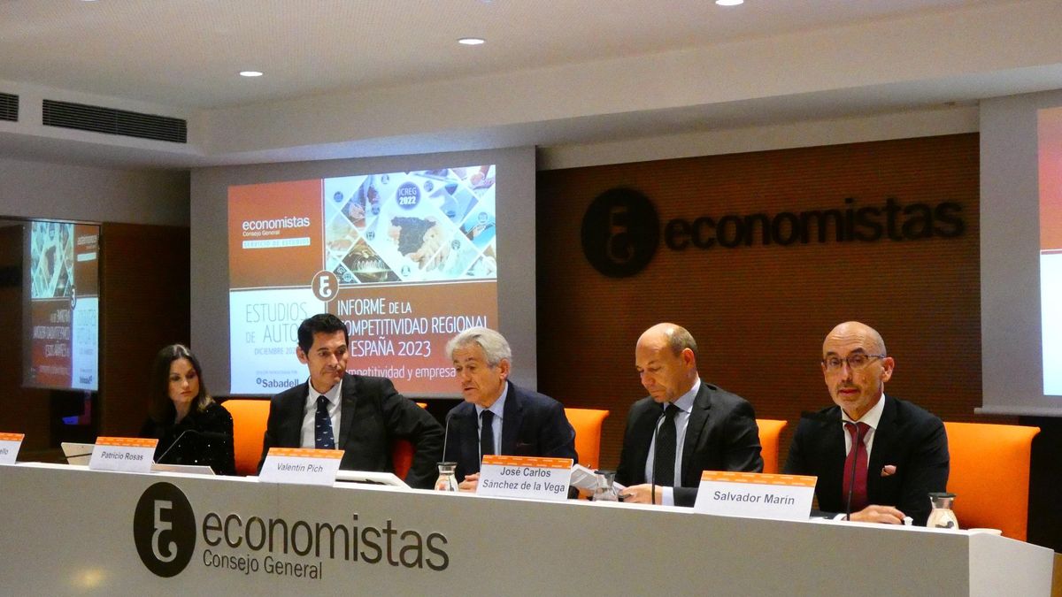 Presentación del Informe de la Competitividad Regional en España 2023 elaborado por el Consejo General de Economistas.