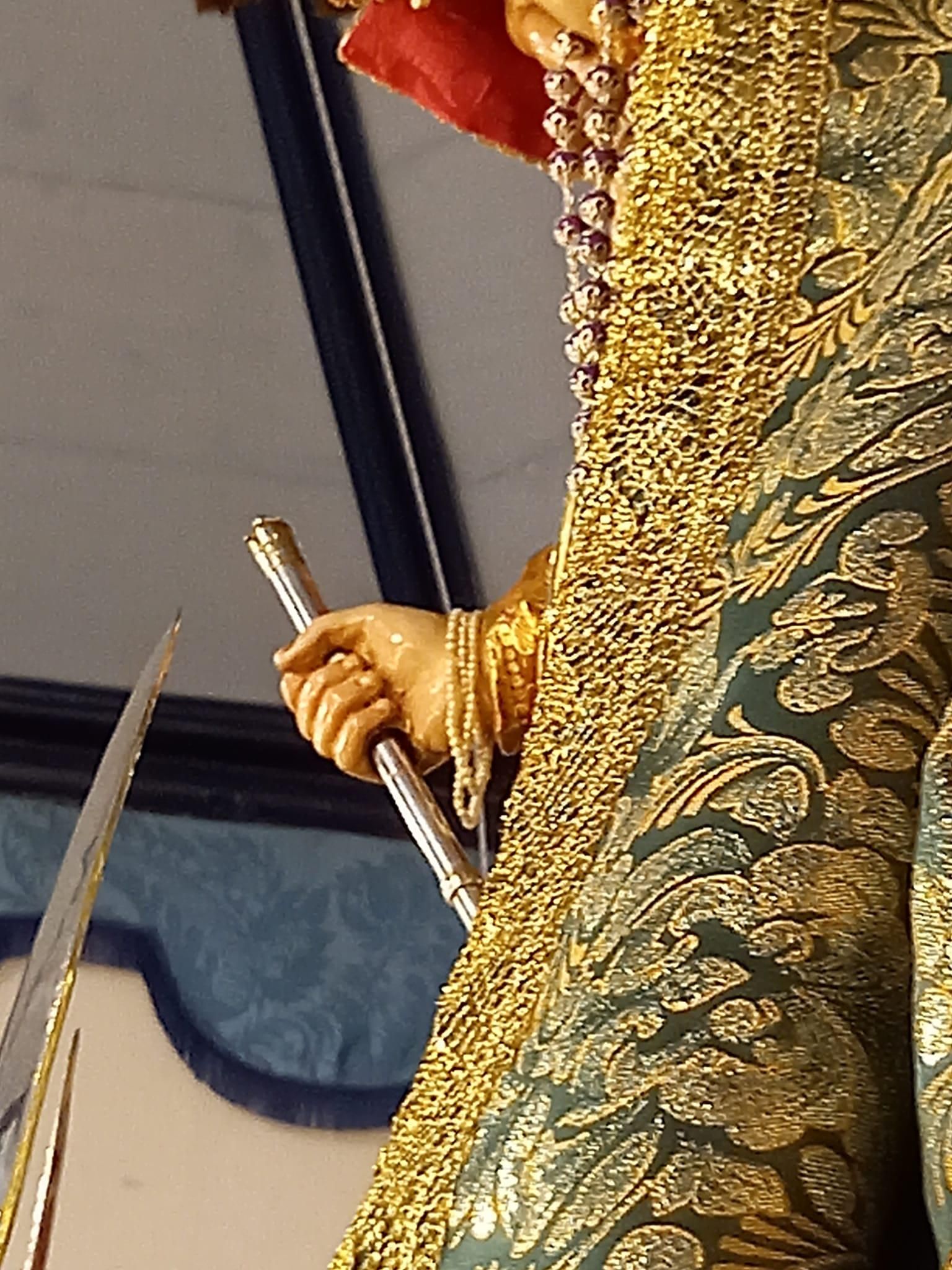 Mazo de plata de la Virgen del Socorro, Breña Baja. Foto: MVH