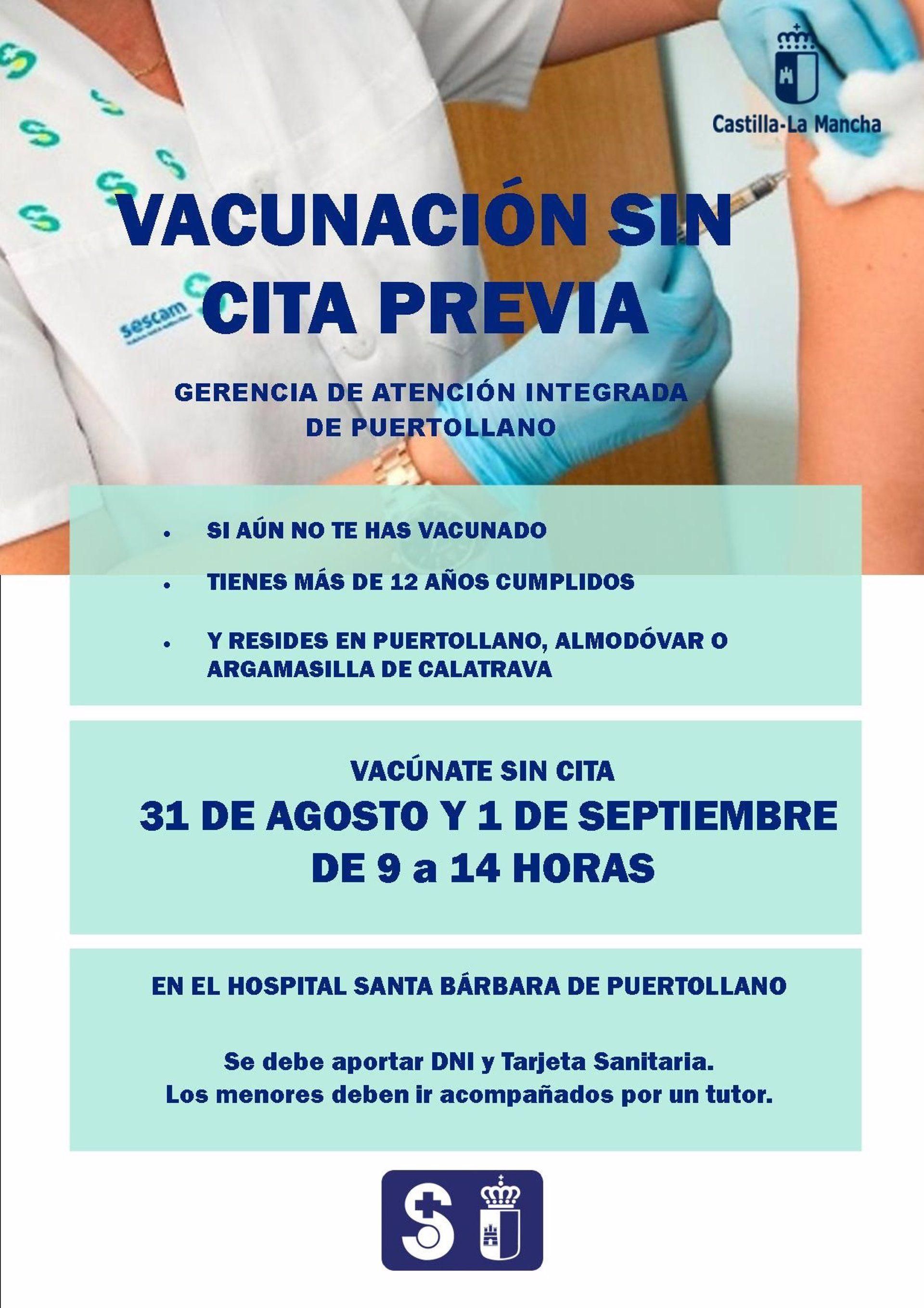 Vacunación sin cita previa en Puertollano