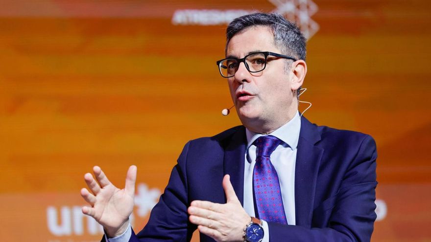 El ministro Félix Bolaños durante su participación en la IV edición del foro de reflexión 'Metafuturo' organizado por Atresmedia, este jueves en Madrid.