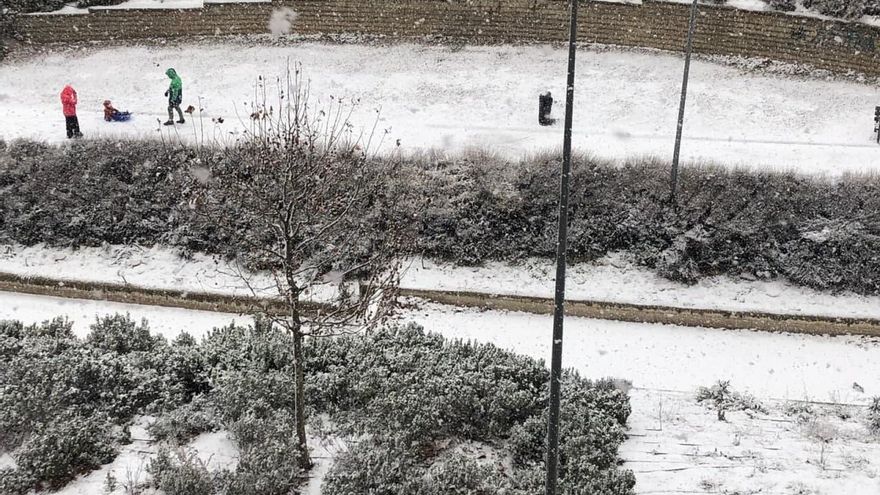 Nieva en la ciudad de Guadalajara