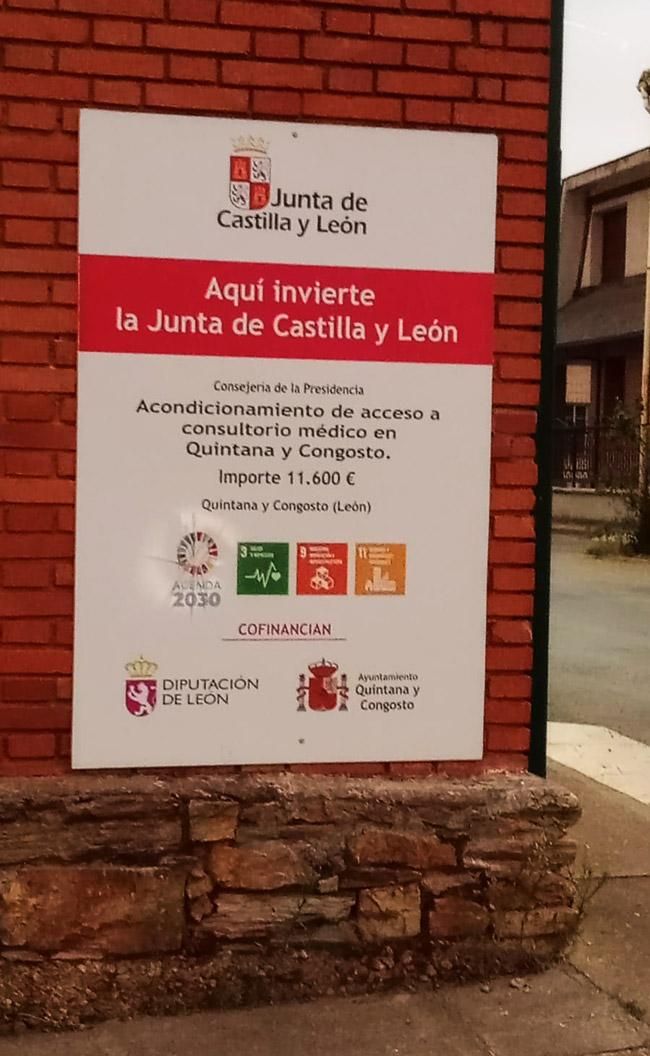 Cartel promocional de inversiones de la Junta de Castilla y León.