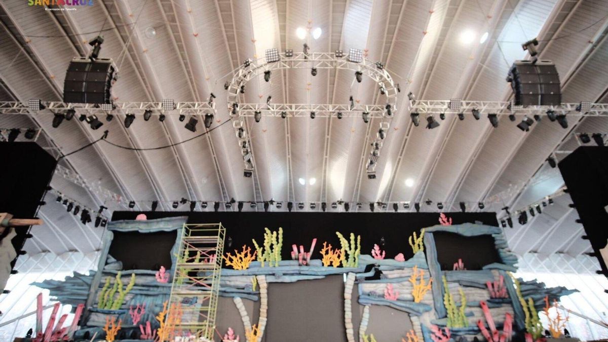 Así luce ya el escenario del Carnaval chicharrero 2019