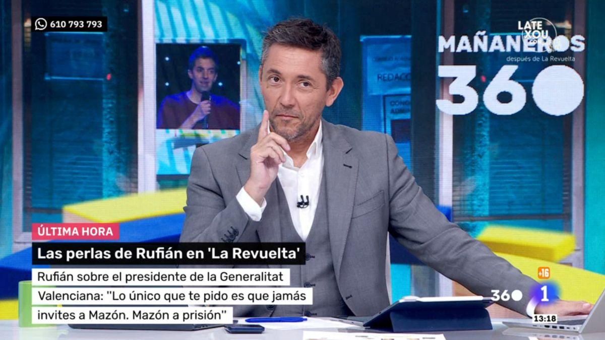 Javier Ruiz bromea con Broncano por tener a Rufián, y replica a quienes acusan a 'La Revuelta' de servir a Sánchez