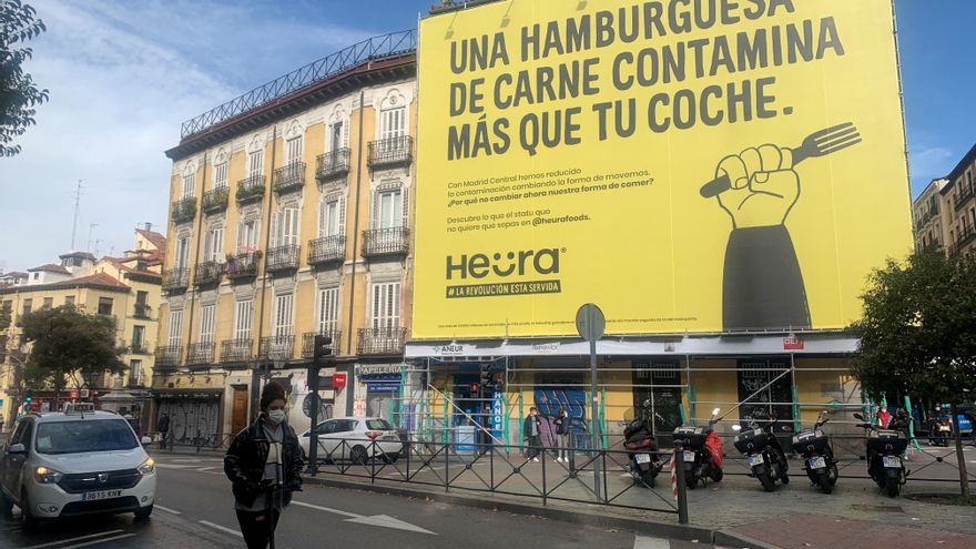 La pancarta que ha provocado la demanda de las cárnicas se exhibió el pasado noviembre en Madrid