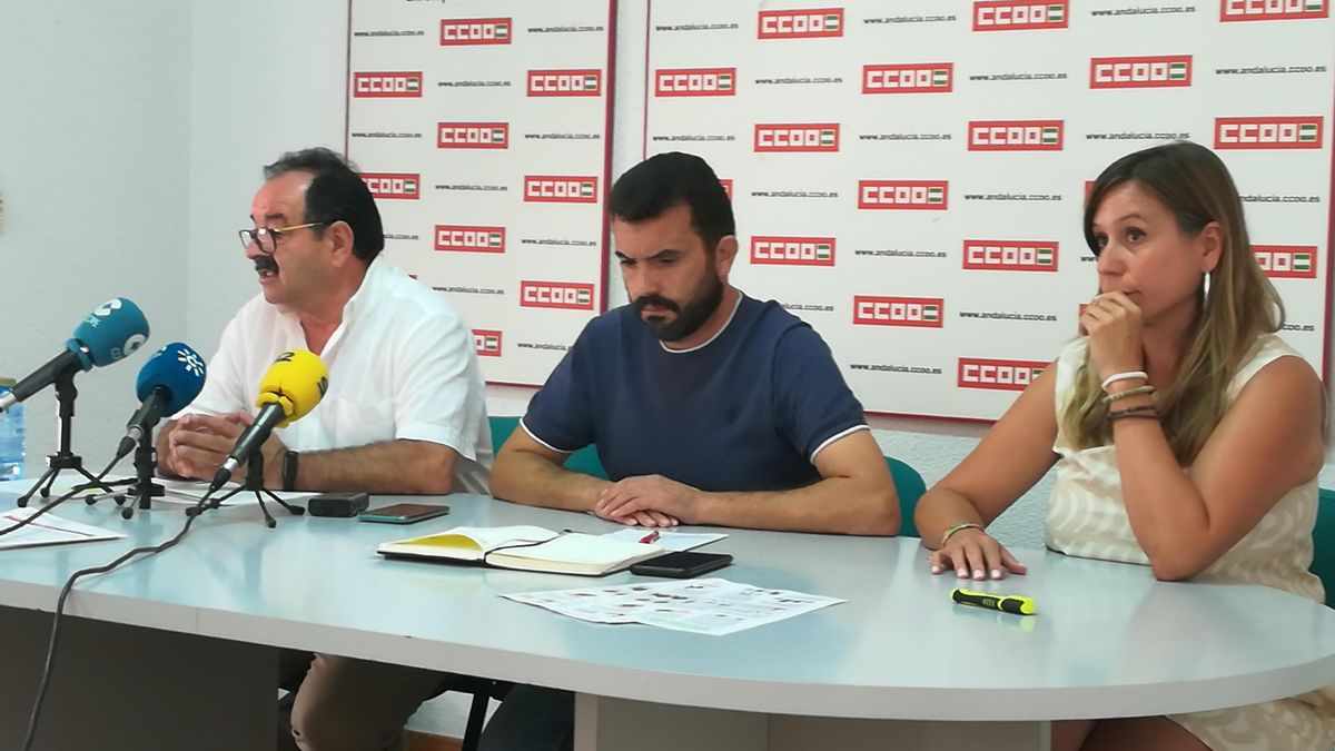 Rueda de prensa para presentar la campaña de CCOO con motivo de la vendimia francesa