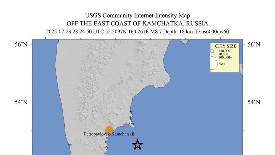 EE.UU. emite alerta de tsunami en Hawái y partes de Alaska por sismo de 8,8 en Kamchatka