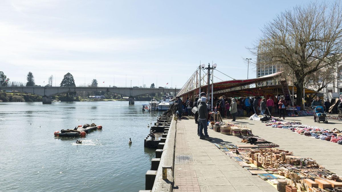 El exterior de la Feria Fluvial de Valdivia, mercado tradicional ubicado en la Región de Los Ríos, Chile. Foto: cortesía Consejo de Monumentos Nacionales de Chile