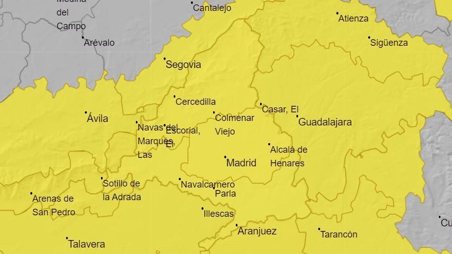 Alerta por lluvia y tormentas en Madrid durante la noche del jueves al viernes y fin de semana inestable
