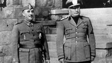 Franco acompañado de Mussolini.