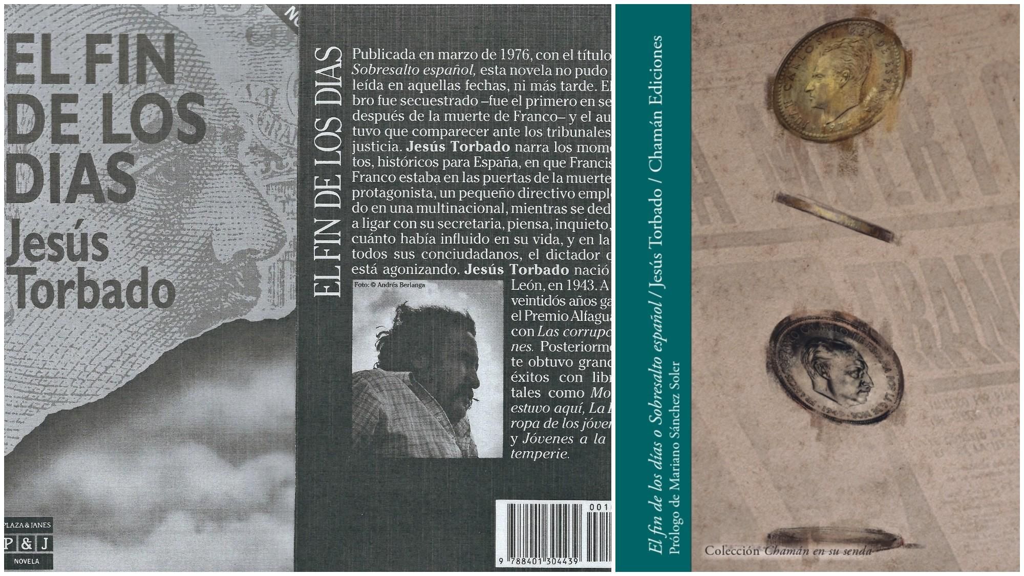 Portada y contraportada de la reedición de Plaza&Janés de 1986 y la nueva de Chamán Ediciones por el 50 aniversario de su 'secuestro'.