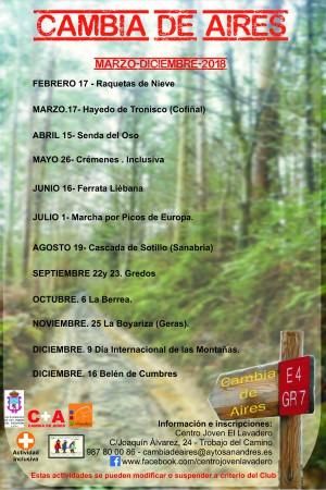 Programación completa de la actividad 'Cambio de aires' del Ayuntamiento de San Andrés.