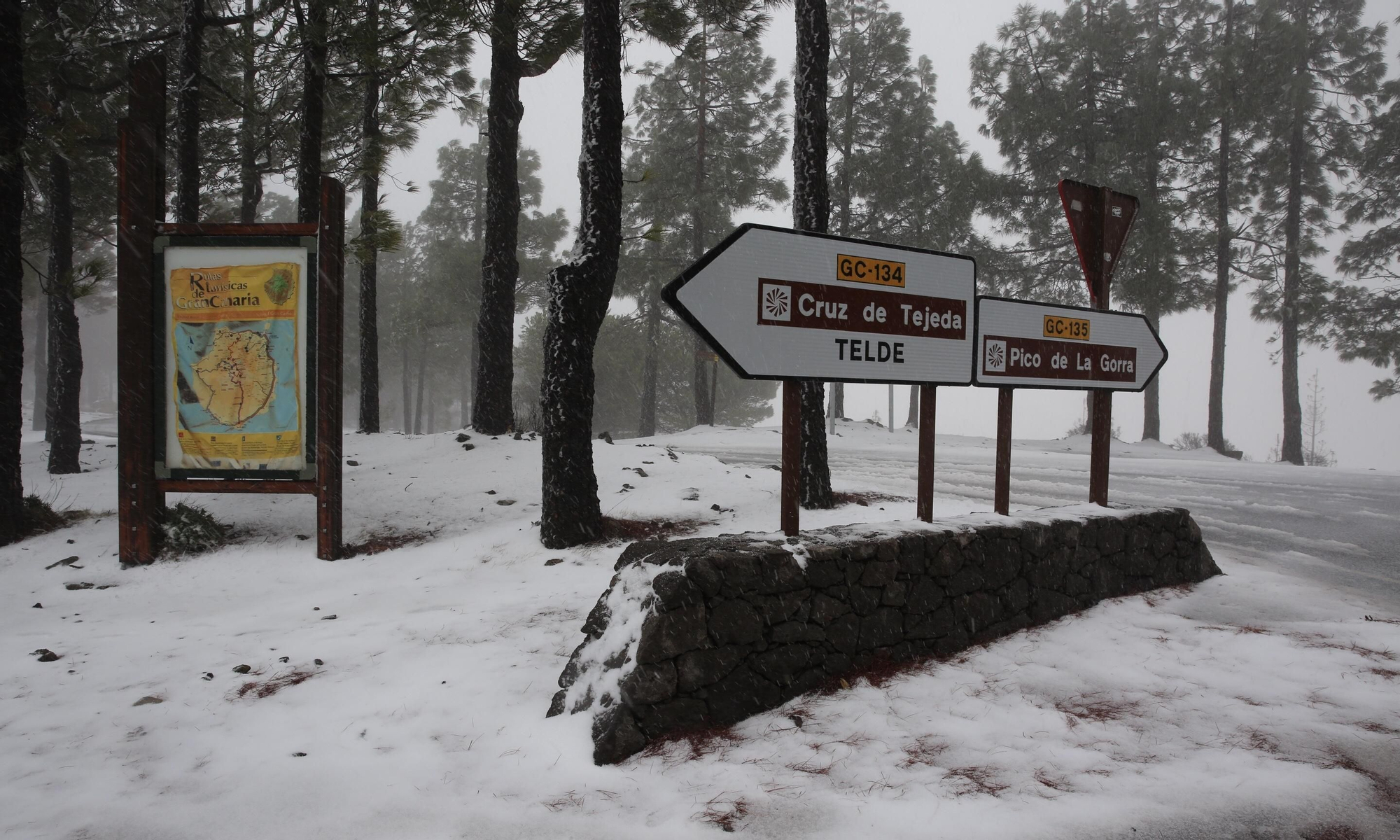 Nieve en la cumbre de Gran Canaria