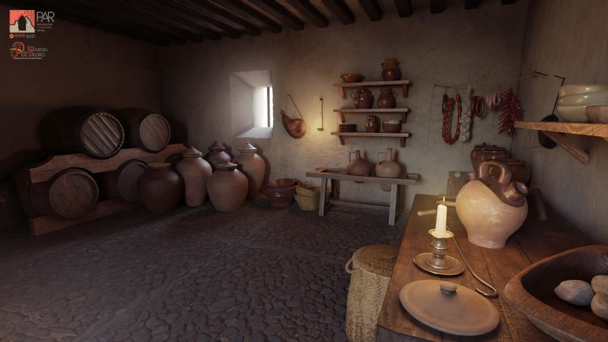 Reconstrucción de una de las habitaciones.