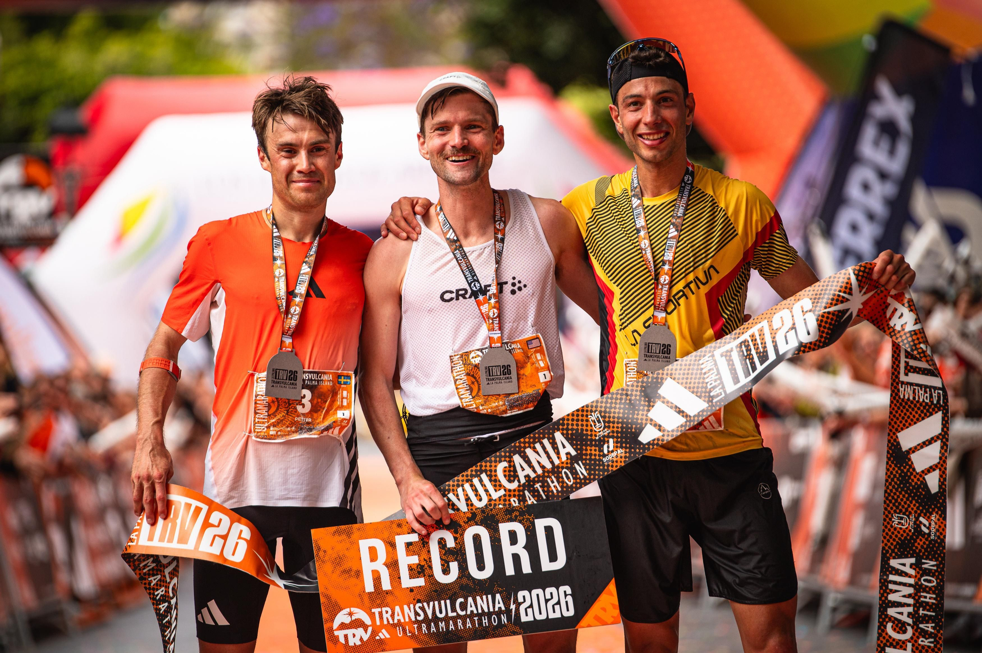 Podio masculino de la ultramaratón.