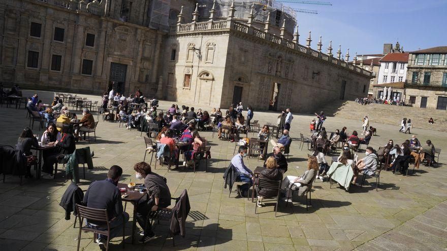 Terraza en la Praza da Quintana en Santiago de Compostela