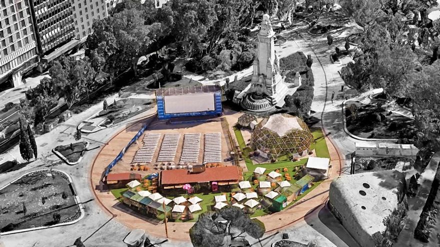 Las cifras del 'feriódromo' de Almeida en Plaza España: 200 días de ocupación al año, poca rentabilidad y cesiones gratis