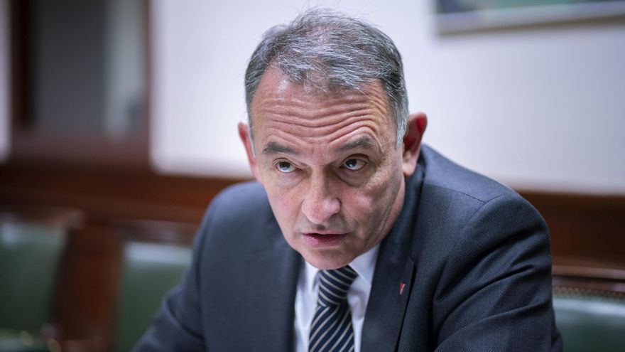 Enrique Santiago, este miércoles en el Congreso.