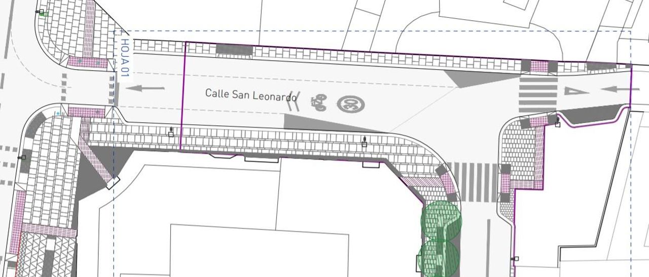 Reforma prevista en la calle San Leonardo