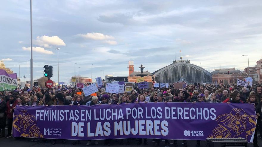Manifestación convocada por el grupo Movimiento Feminista de Madrid